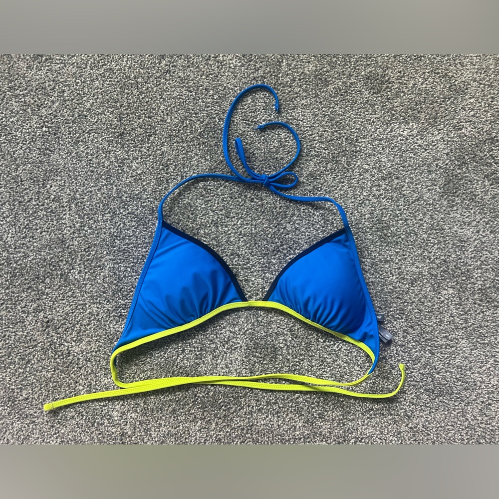 Aerie Women’s Triangle Bikini Top Medium in Blue/Green